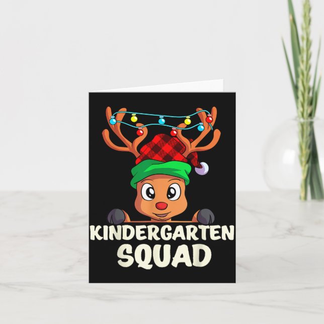 Carte Christmas Kindergarten Squad Red Buffalo Plaid Rei (Devant)
