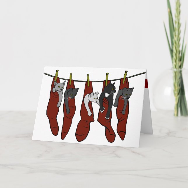 Carte Christmas Kittens | Chatons de Nöel Card (corny) (Devant)