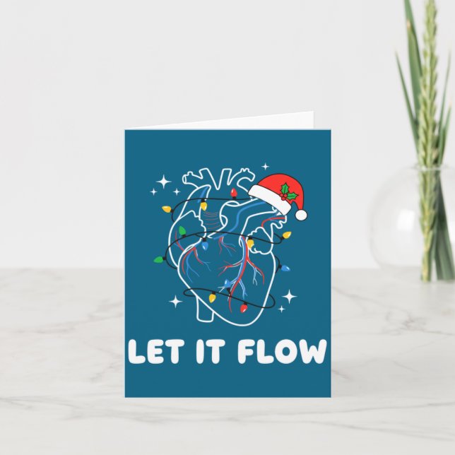 Carte Christmas Let It Flow Cardiac Heart Funny Nurse Ho (Devant)