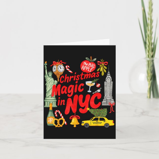 Carte Christmas Magic In Nyc Festive Holiday New York  (Devant)