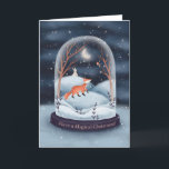 Carte Christmas Magic Winter Wonderland<br><div class="desc">Carte de Noël envoûtante et magique hiver merveilleux neige globe de neige. Design exclusif à la marque Green Elephant Cards.</div>