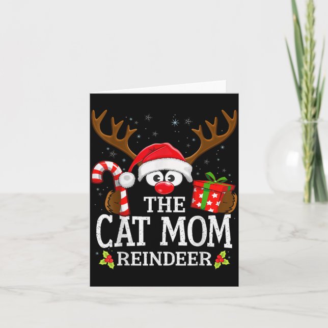 Carte Christmas Matching The Cat Mom Reindeer Family  (Devant)