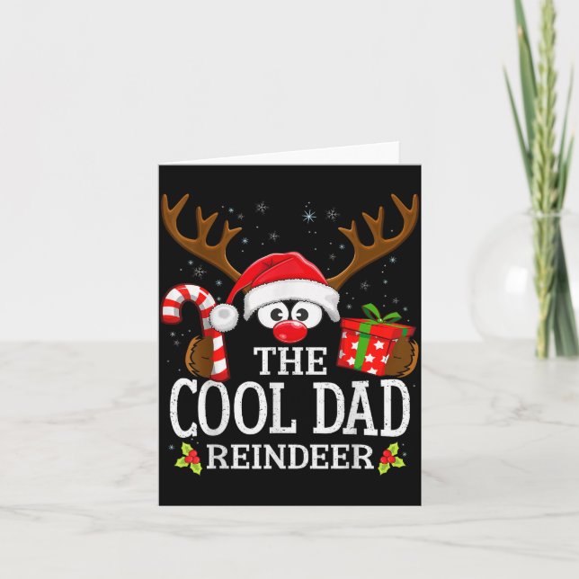 Carte Christmas Matching The Cool Dad Reindeer Family  (Devant)