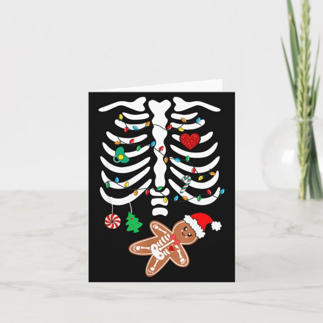 Carte Christmas Maternity Pregnancy Gingerbread Skeleton (Devant)