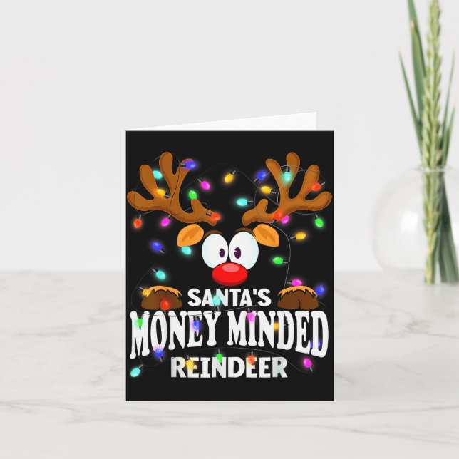 Carte Christmas Men Women Santa's Money Minded Reindeer  (Devant)