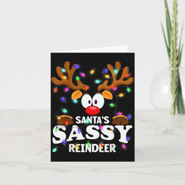 Carte Christmas Men Women Santa's Sy Reindeer  (Devant)