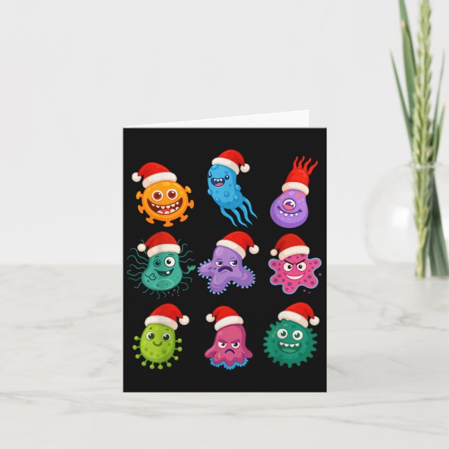 Carte Christmas Microbiology Bacteria Santa Science Xmas (Devant)