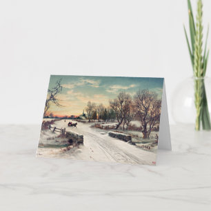 Carte Christmas Morn, peinture d'art,