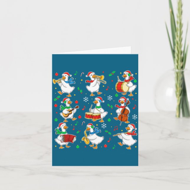 Carte Christmas Music Goose Teacher Shirt, Holiday Music (Devant)