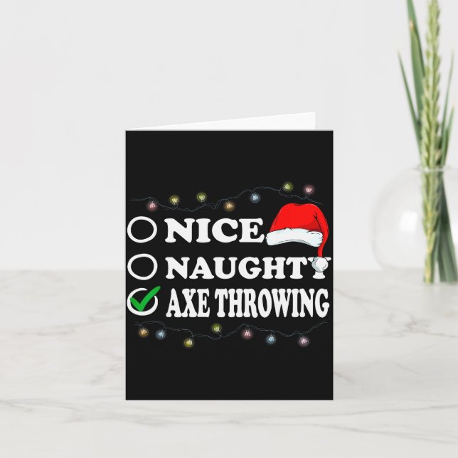 Carte Christmas Nice Or Naughty Or Axe Throwing Pajama  (Devant)