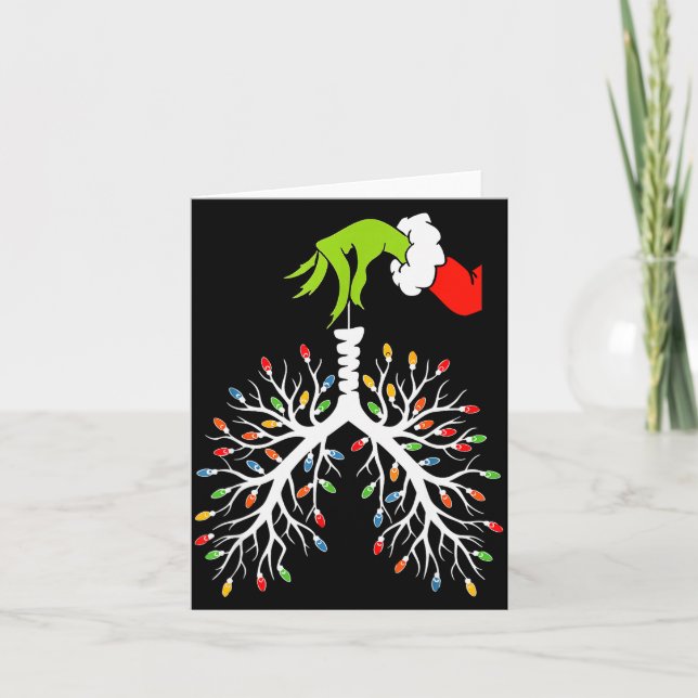 Carte Christmas Nurse Lung Xmas Lights Funny Pulmonologi (Devant)