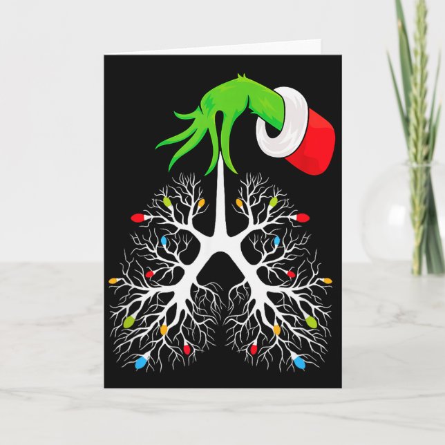 Carte Christmas Nurse Resratory Therast Lung Lights Funn (Devant)