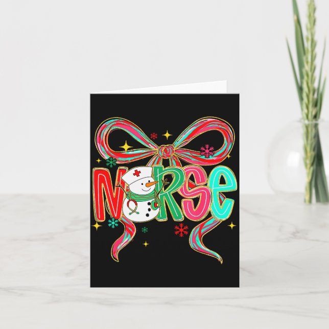 Carte Christmas Nurse Snowman Xmas Pajamas Rn Icu Nicu E (Devant)