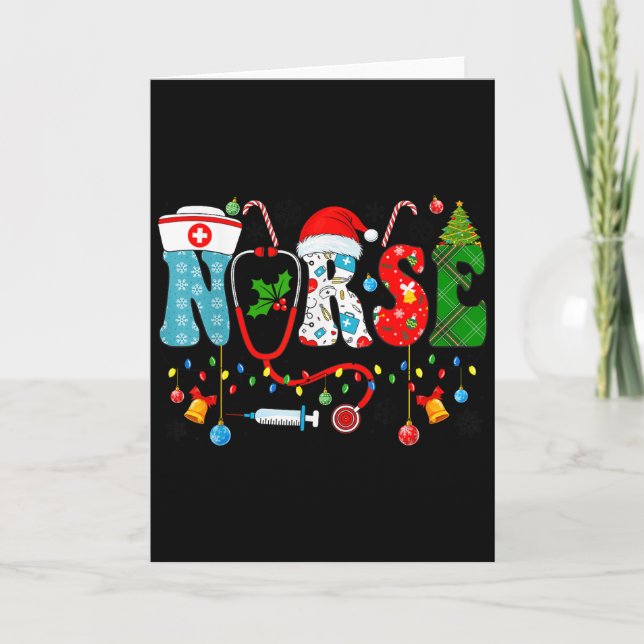 Carte Christmas Nurse Xmas Rn Nursing Christmas Nurse Sa (Devant)