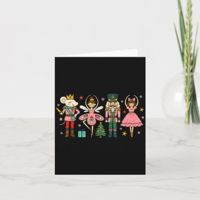 Carte Christmas Nutcracker Squad Ballet Dance Women Kid  (Devant)