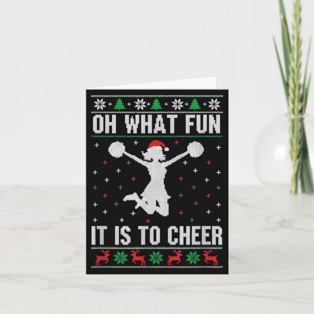 Carte Christmas Oh What Fun It Is To Cheer - Cheerleadin (Devant)