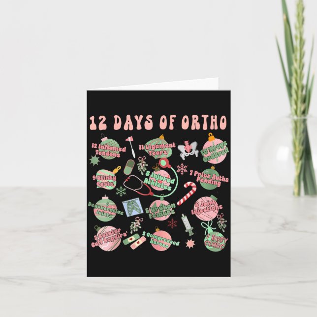 Carte Christmas Orthopedic 12 Days Of Ortho Ortho Nurse  (Devant)