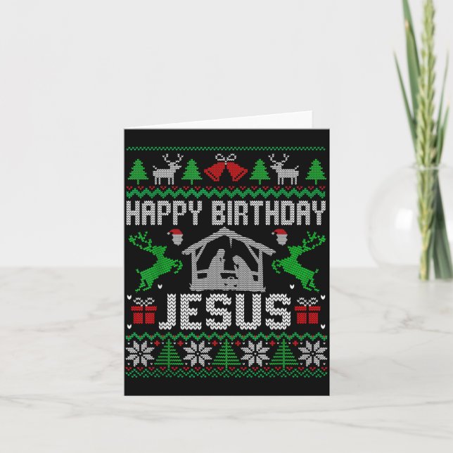 Carte Christmas Outfit Happy Birthday Jesus Holiday Ugly (Devant)