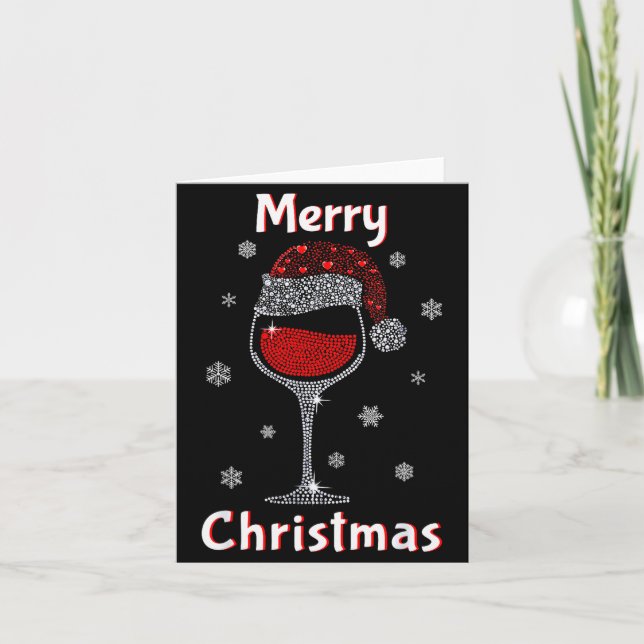 Carte Christmas Outfit Women Wine Gl Funny Christmas  (Devant)