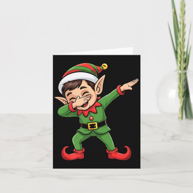 Carte Christmas Pajama Dabbing Elf Kids Boys Girls Xmas  (Devant)