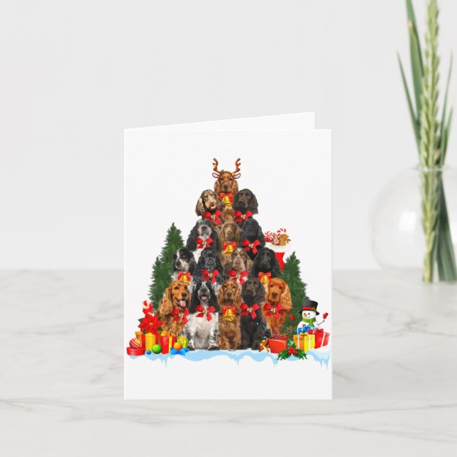 Carte Christmas Pajama English Er Spaniel Xmas Tree  (Devant)