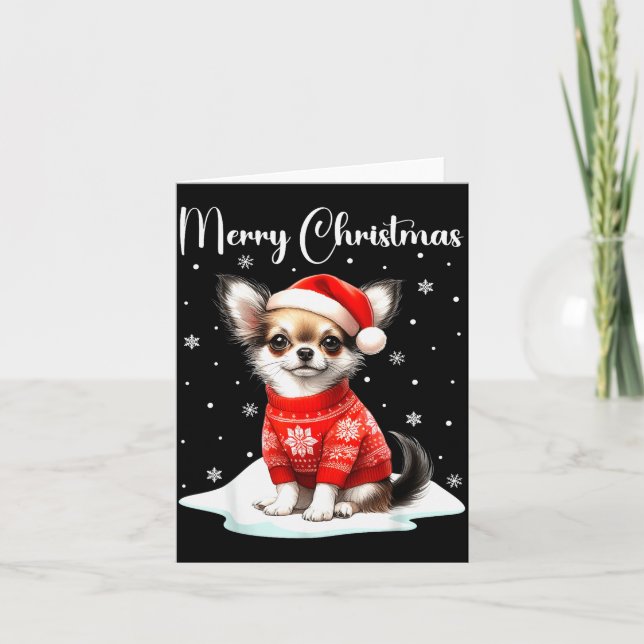 Carte Christmas Pajamas Chihuahua Christmas Outfit Chihu (Devant)