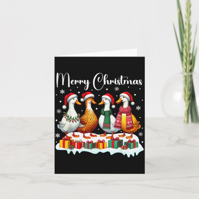 Carte Christmas Pajamas Goose Duck Christmas Outfit Goos (Devant)