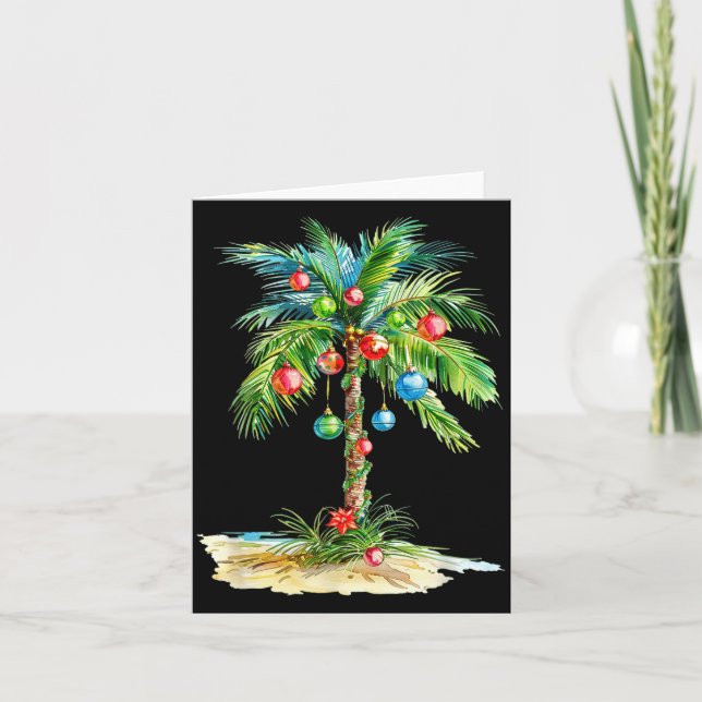 Carte Christmas Palm Tree Light Hawaiian Trocal Xmas Men (Devant)