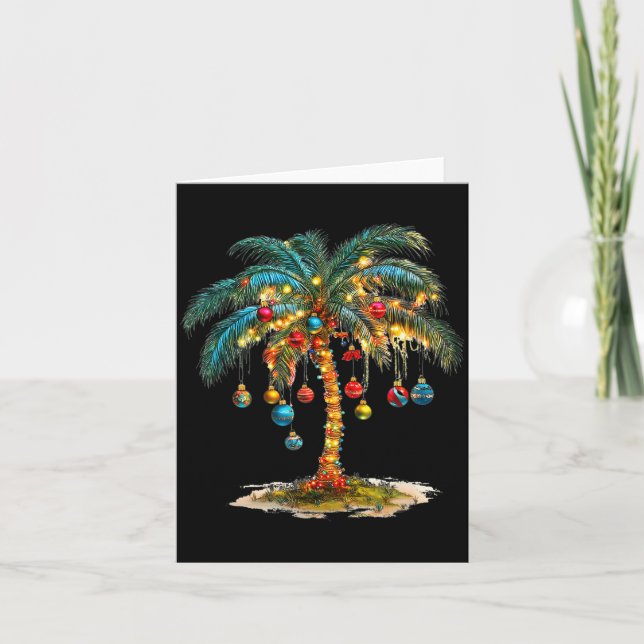 Carte Christmas Palm Tree Women Funny Hawaiian Beach Tro (Devant)
