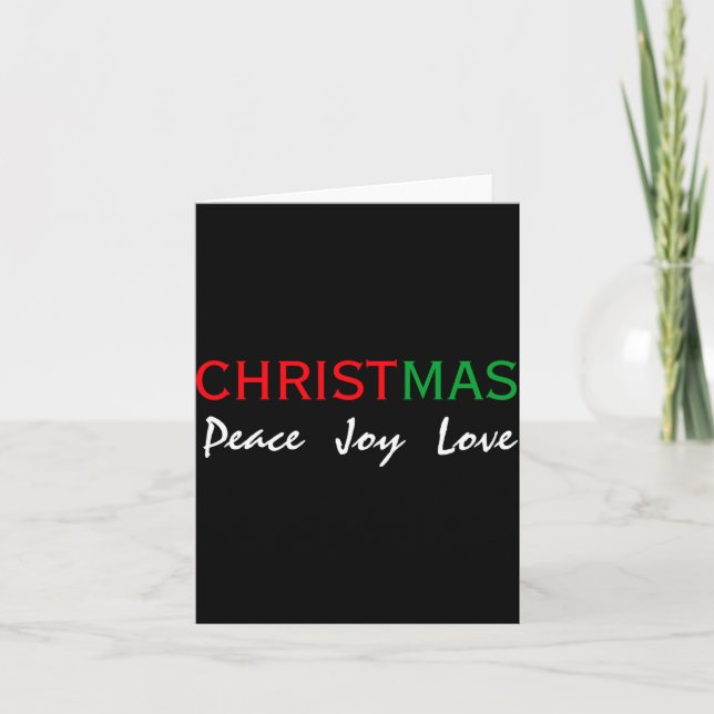 Carte Christmas Peace Joy Love Tygraphy T Shirt  (Devant)