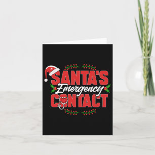 Carte Christmas Père Noël Contact d'urgence. Infirmière