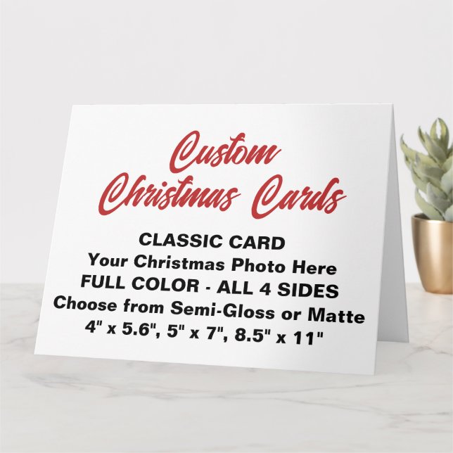 CARTE CHRISTMAS personnalisée GRANDE 8,5 po x 11 p (Petite plante)