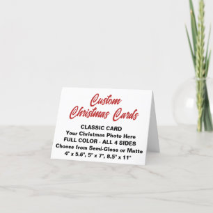 CARTE CHRISTMAS personnalisée PETITE 4" x 5,6"