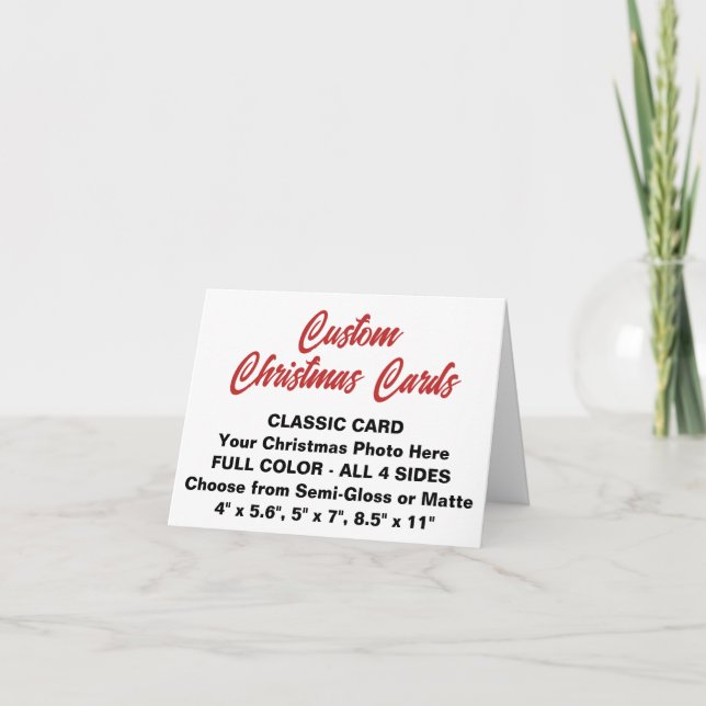 CARTE CHRISTMAS personnalisée PETITE 4" x 5,6" (Devant)
