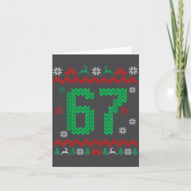 Carte Christmas Santa 67 Six Seven Meme Ugly Sweater  (Devant)