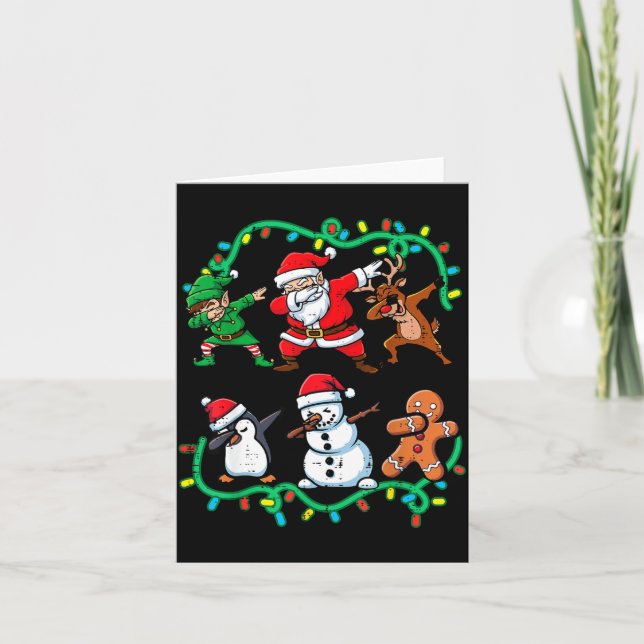 Carte Christmas Santa Elf Reindeer Dab Xmas Dance Boys G (Devant)