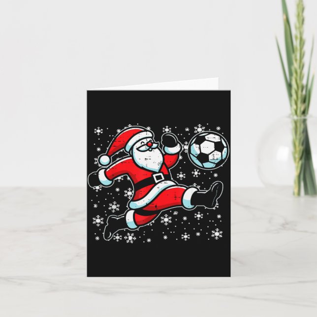 Carte Christmas Santa Football Kick Xmas Soccer Men Boys (Devant)