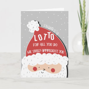 CARTE CHRISTMAS SANTA FUNNY THANK YOU LOTTO