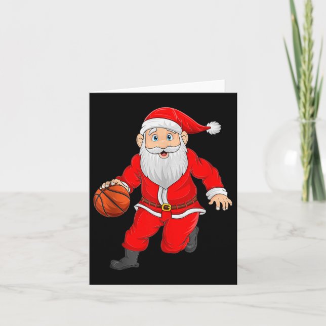 Carte Christmas Santa Playing Basketball Xmas Funny Srts (Devant)