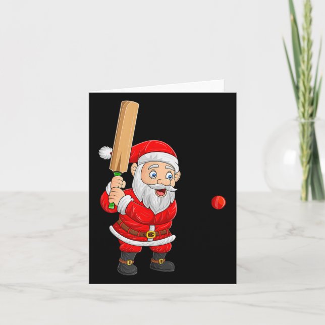 Carte Christmas Santa Playing Cricket Xmas Funny Srts Pl (Devant)