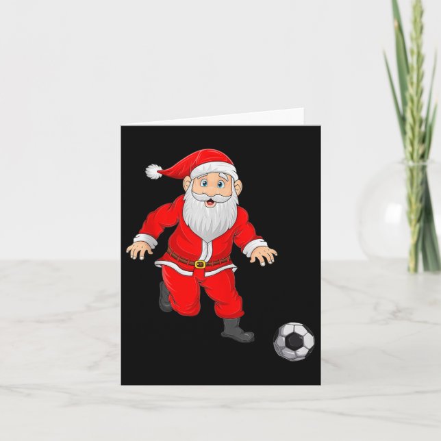 Carte Christmas Santa Playing Soccer Football Xmas Srts  (Devant)