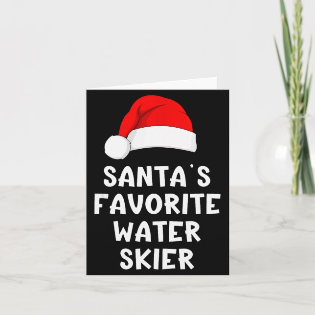 Carte Christmas Santa's Favorite Water Skier Skiing Ski  (Devant)