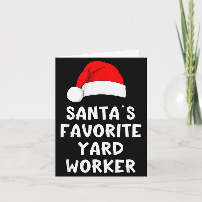 Carte Christmas Santa's Favorite Yard Worker Funny Pajam (Devant)