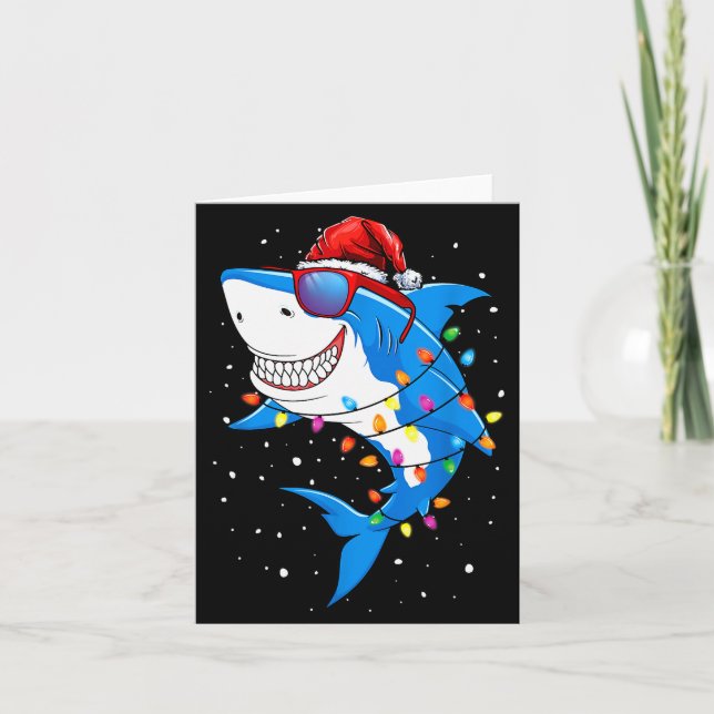 Carte Christmas Shark Shirt Xmas Funny Santa Shark  (Devant)