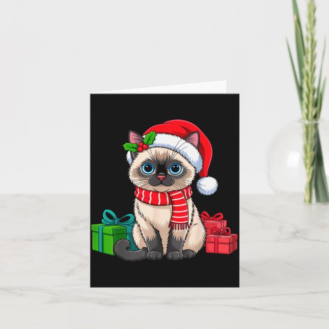Carte Christmas Siamese Cat Holiday Kitten Xmas Men Wome (Devant)