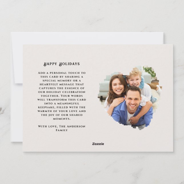 Carte Christmas simple 4 Photo Holiday personnalis (Dos)