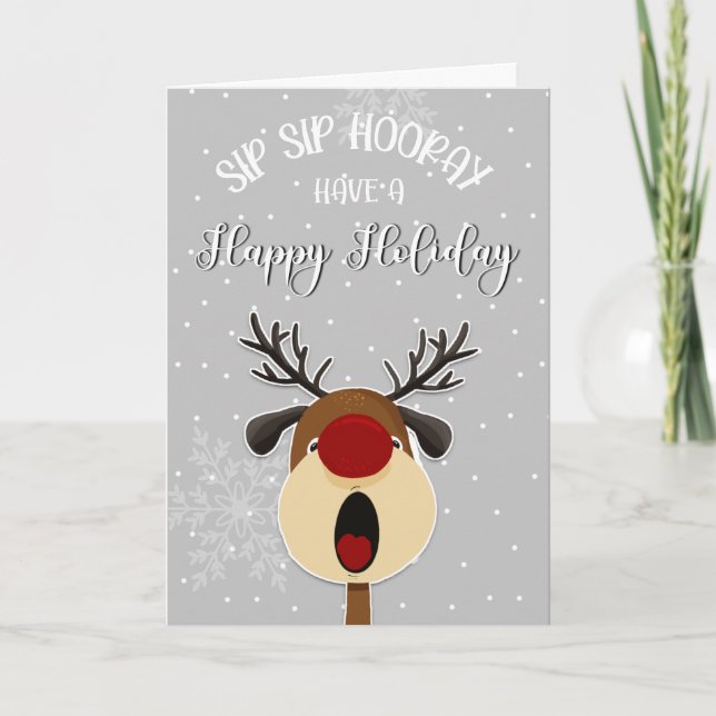 CARTE CHRISTMAS SIP SIP HOORAY CARD (Devant)