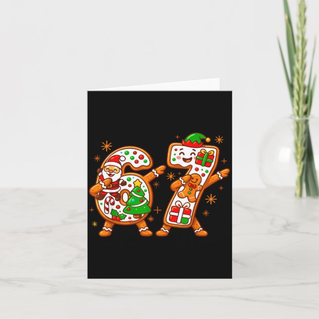 Carte Christmas Six Seven Dabbing Cool Meme 67 Xmas Dab  (Devant)