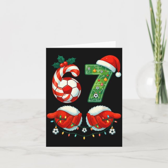 Carte Christmas Soccer Drip Number 67 Boys Soccer Player (Devant)
