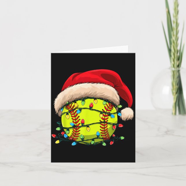 Carte Christmas Softball Xmas Santa Srts Hat Mens Womens (Devant)